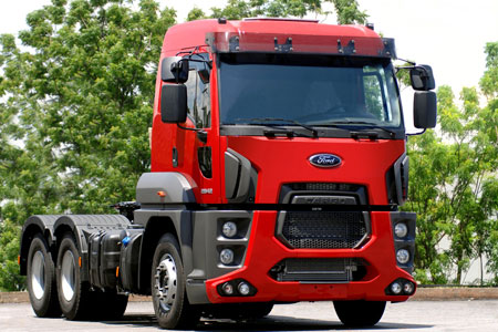 Red commercial truck